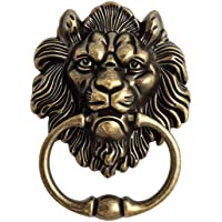 QWORK Llamador Puerta- Aldaba León- Bronce- con Tornillos